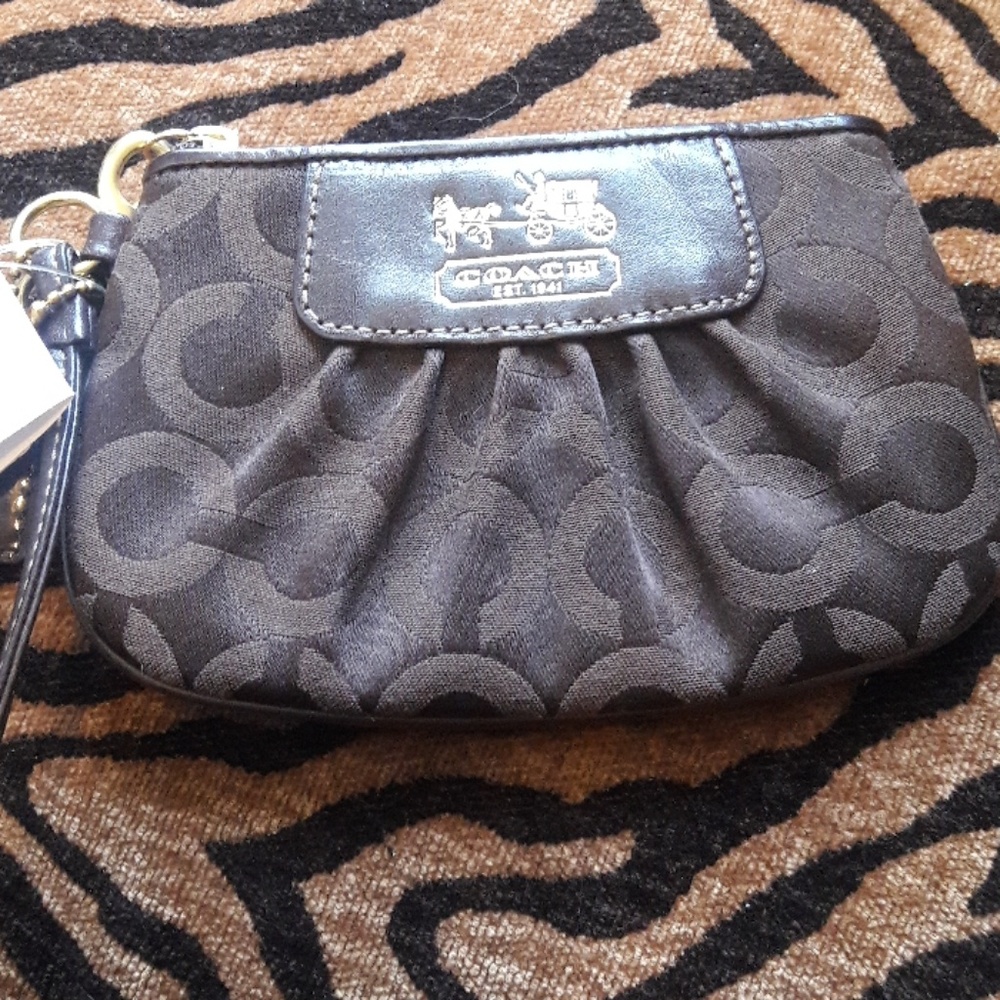 Coach Chocolate Monogram Wristlet